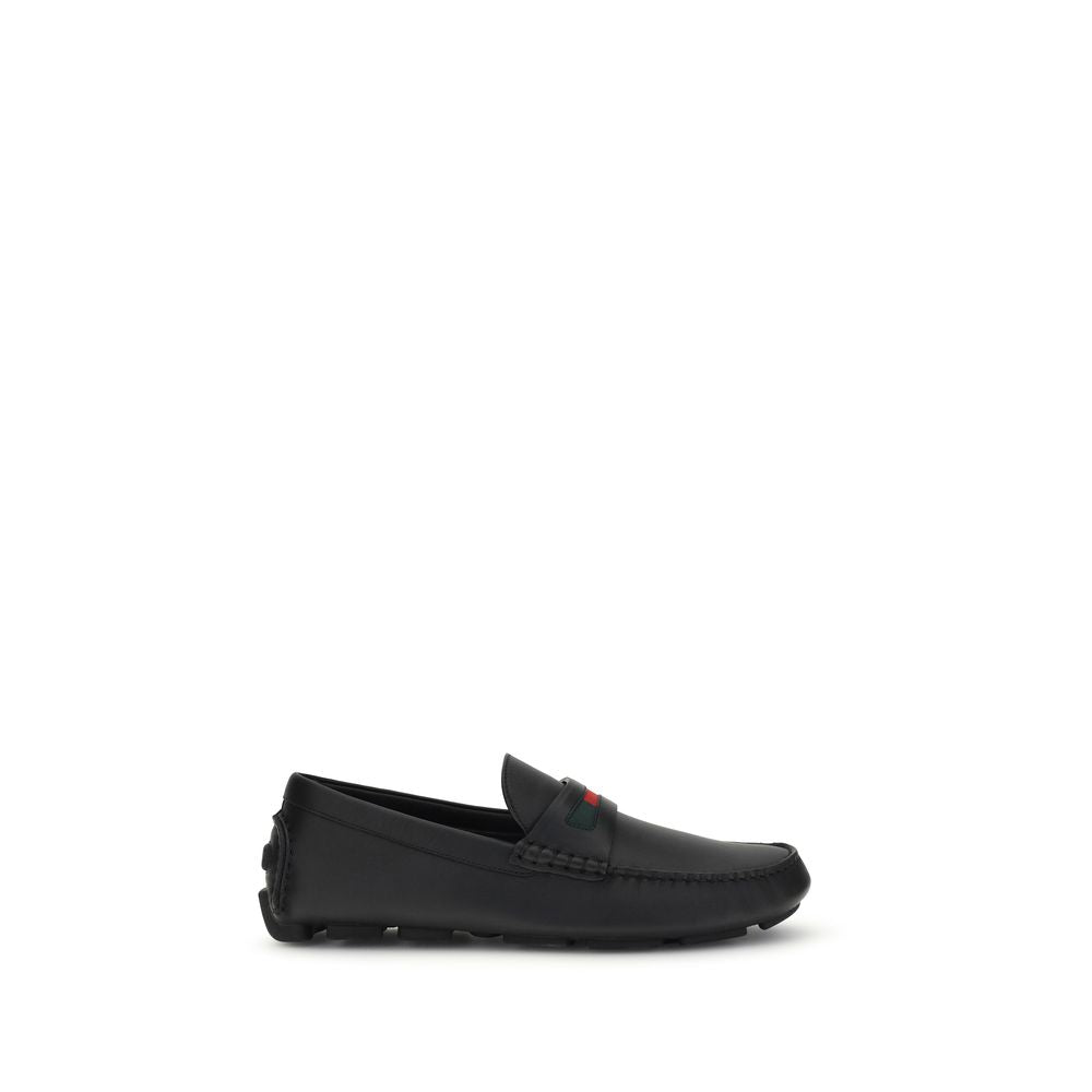 Gucci Schwarze "Bos Taurus" Kalbsleder Loafer zum Hineinschlüpfen