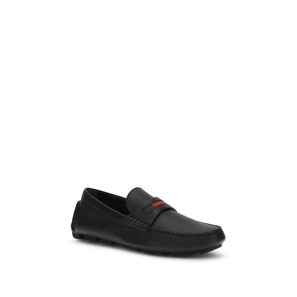 Gucci Schwarze "Bos Taurus" Kalbsleder Loafer zum Hineinschlüpfen