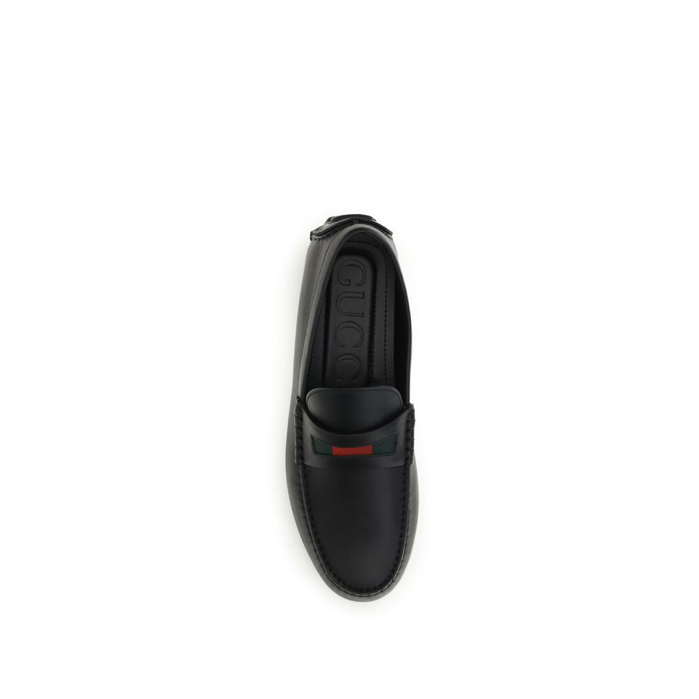 Gucci Schwarze "Bos Taurus" Kalbsleder Loafer zum Hineinschlüpfen