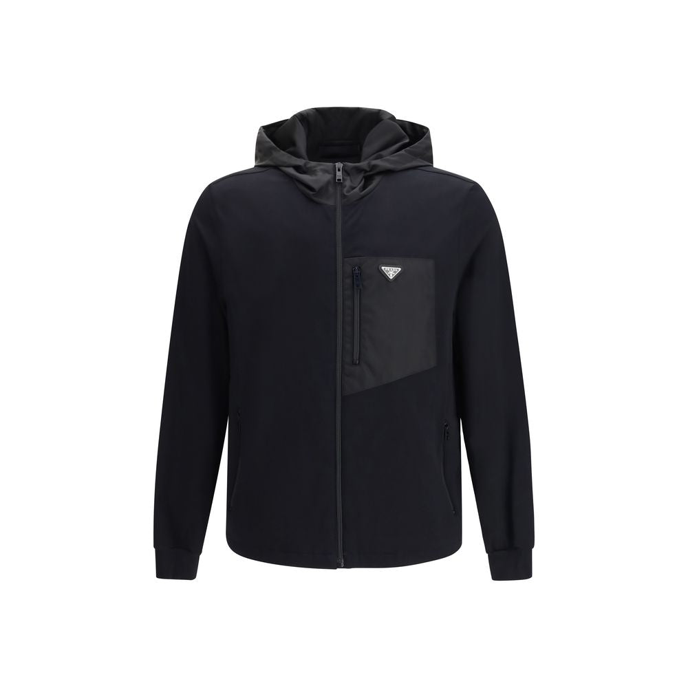 Prada Schwarze Baumwoll-Shell-Jacke