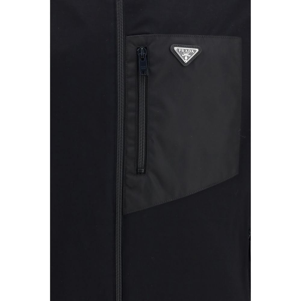 Prada Schwarze Baumwoll-Shell-Jacke