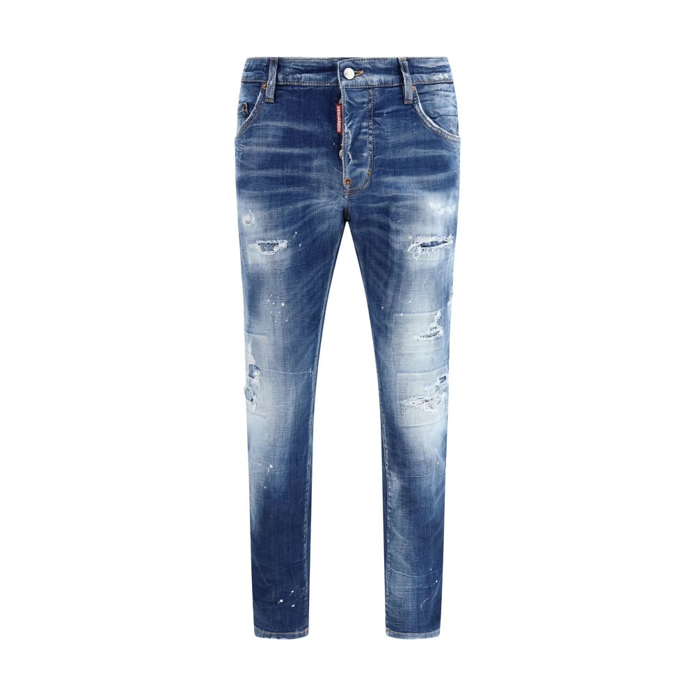 Dsquared² Blaue Baumwoll-Jeans im geraden Schnitt