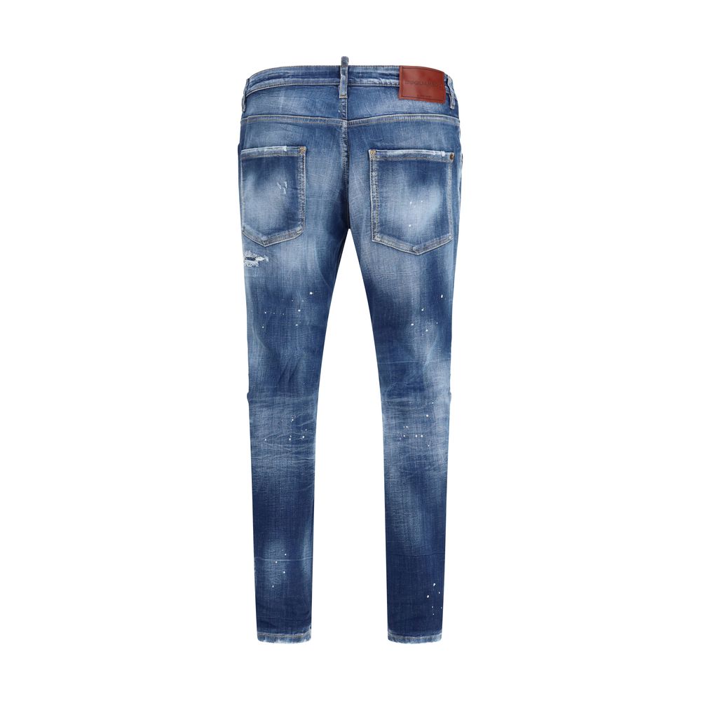 Dsquared² Blaue Baumwoll-Jeans im geraden Schnitt