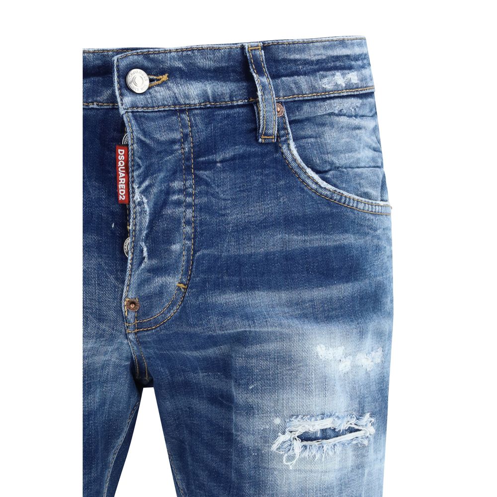 Dsquared² Blaue Baumwoll-Jeans im geraden Schnitt