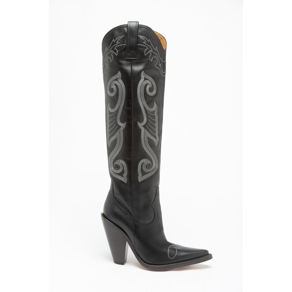 Moschino Stiefel mit hohen Absätzen aus mehrfarbigem Kalbsleder
