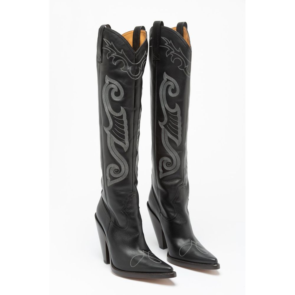 Moschino Stiefel mit hohen Absätzen aus mehrfarbigem Kalbsleder