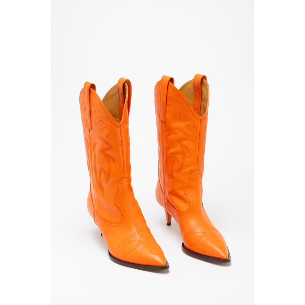 Moschino Orange Viskose-Stiefel mit hohem Absatz