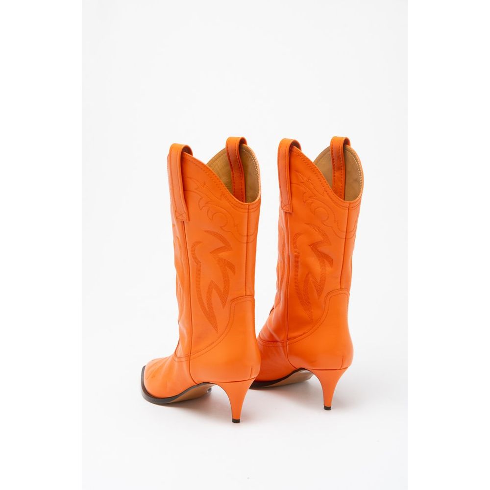Moschino Orange Viskose-Stiefel mit hohem Absatz