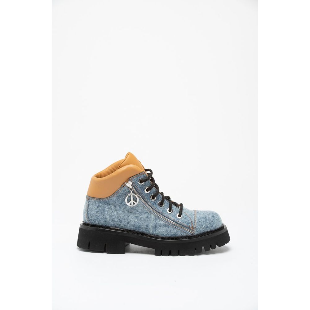 Moschino Mehrfarbige Schnürstiefel aus Baumwolle