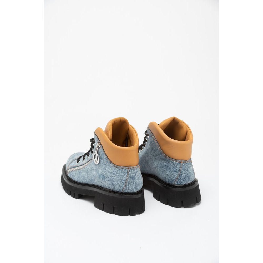Moschino Mehrfarbige Schnürstiefel aus Baumwolle