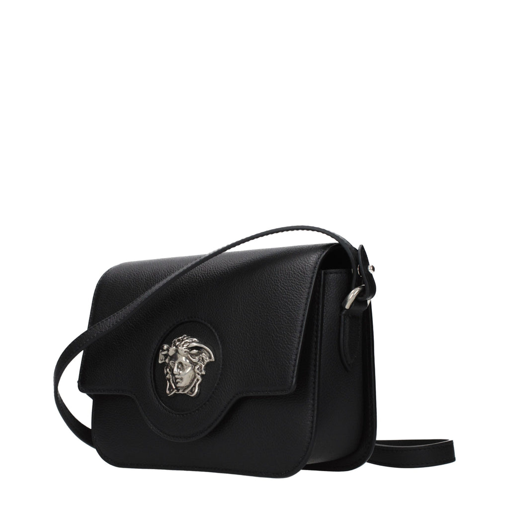 Versace Schwarze Leder Umhängetasche