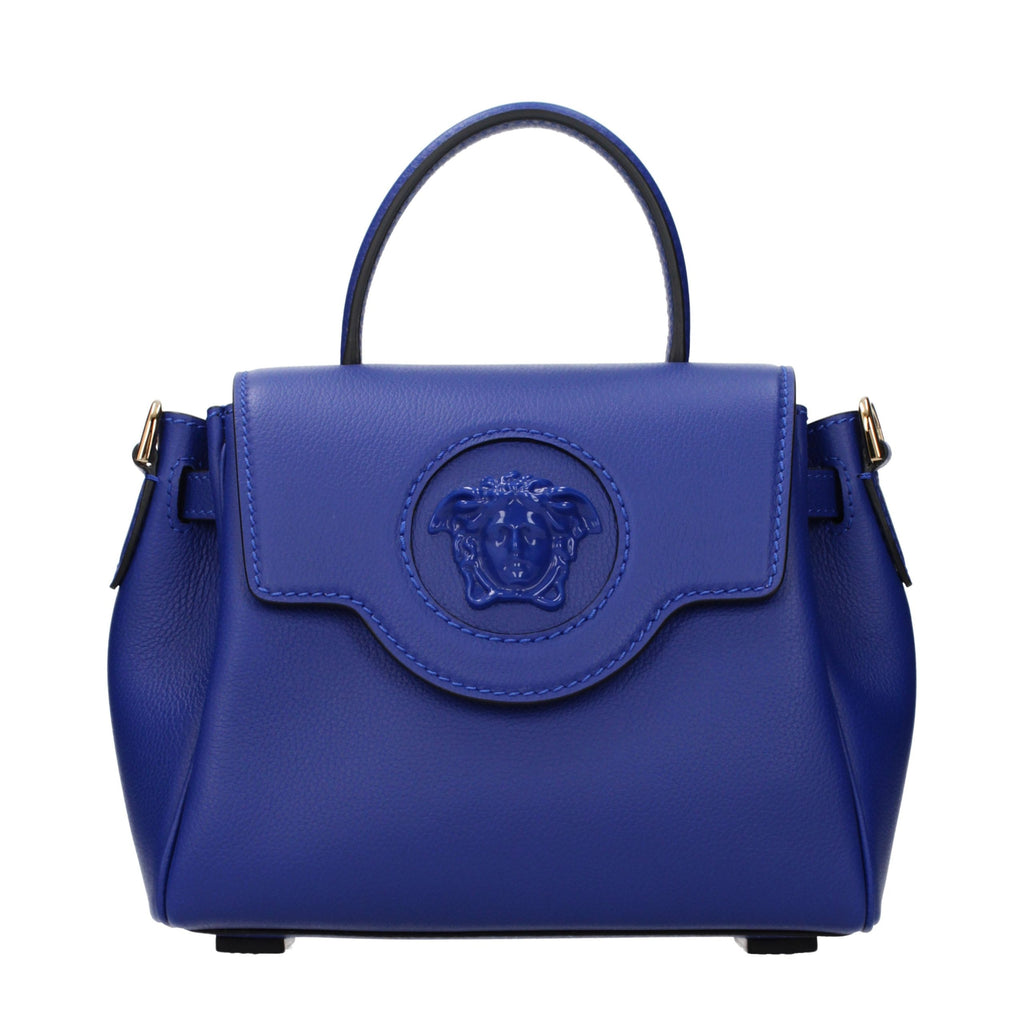 Versace Blaue Lederhandtasche
