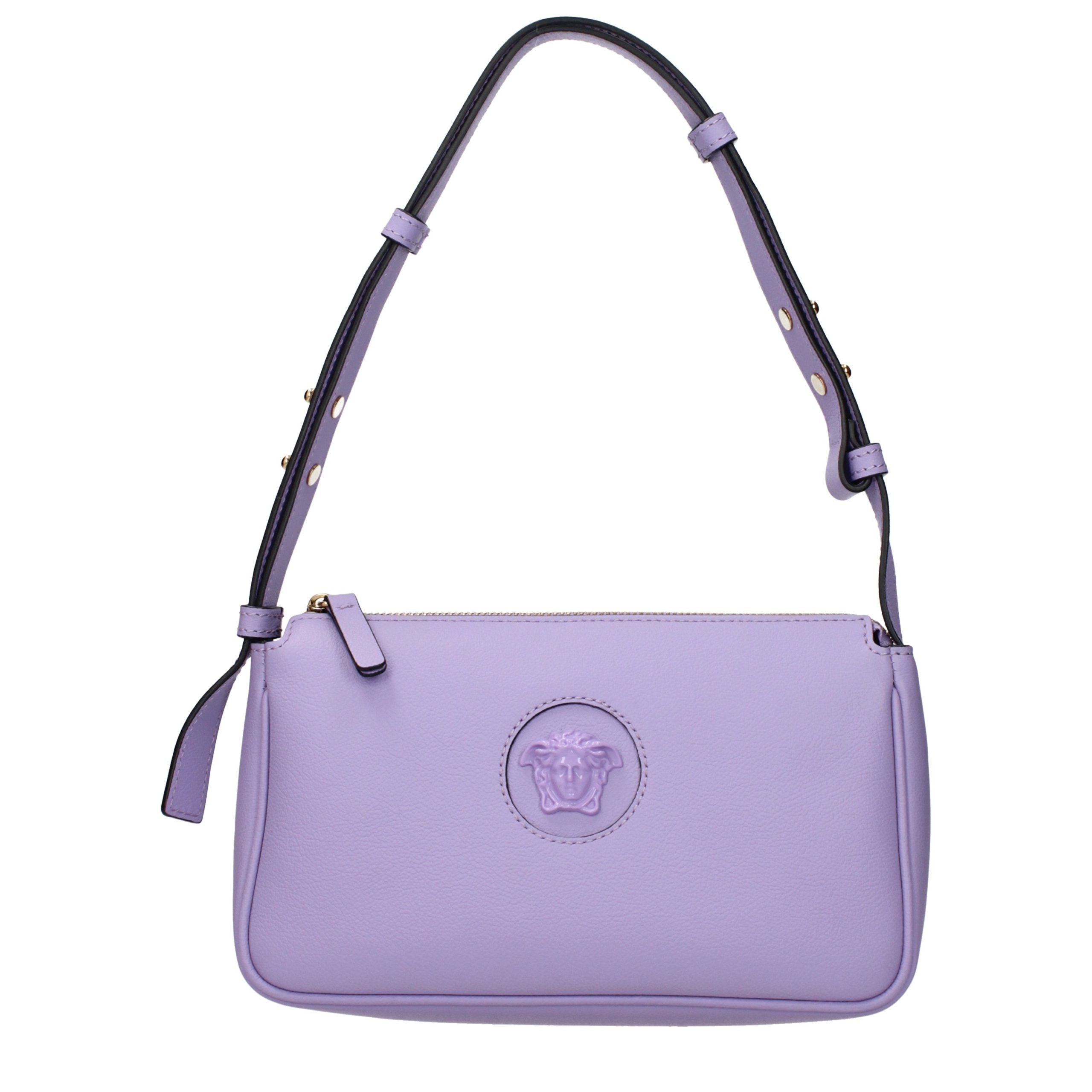 Versace Schultertasche aus violettem Leder