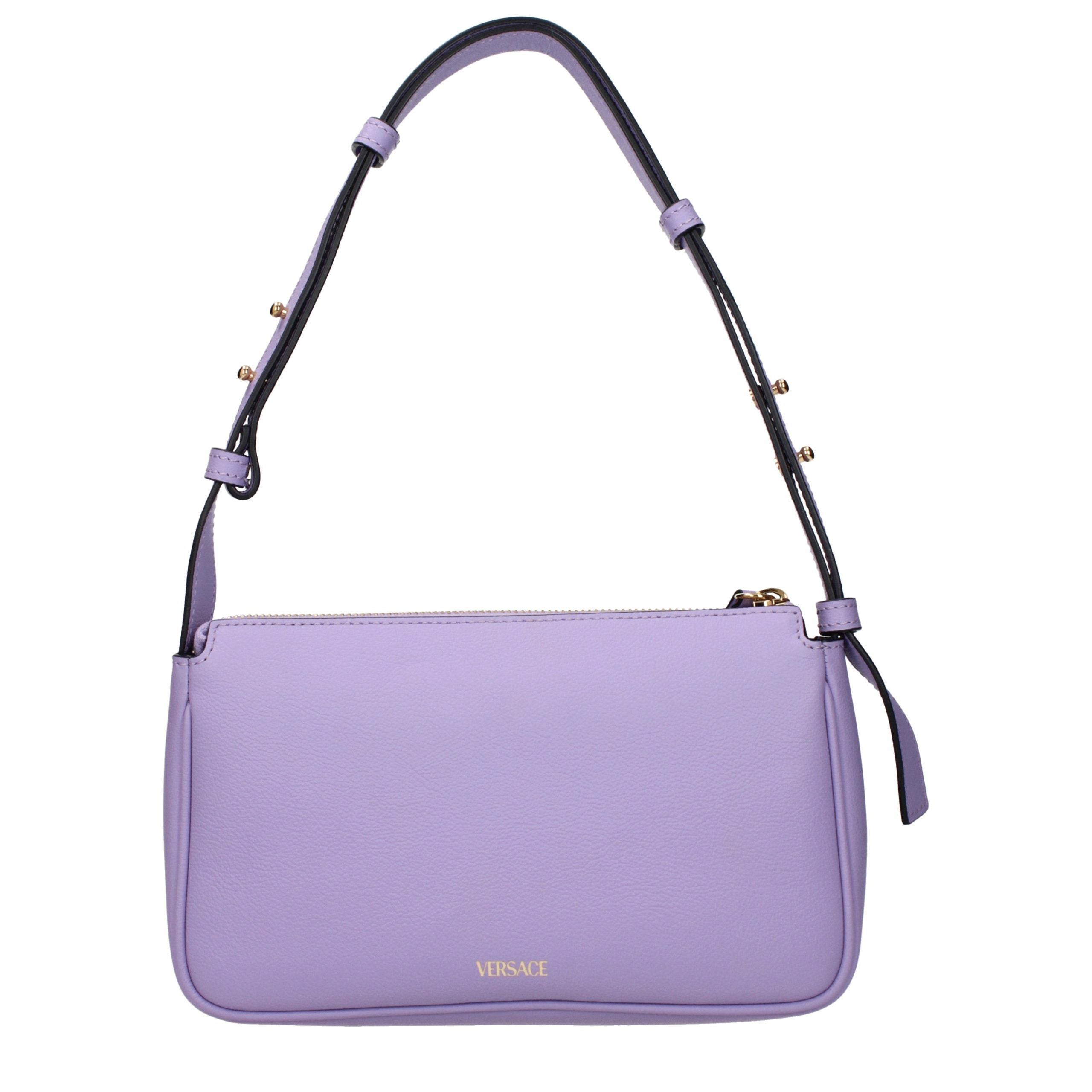 Versace Schultertasche aus violettem Leder
