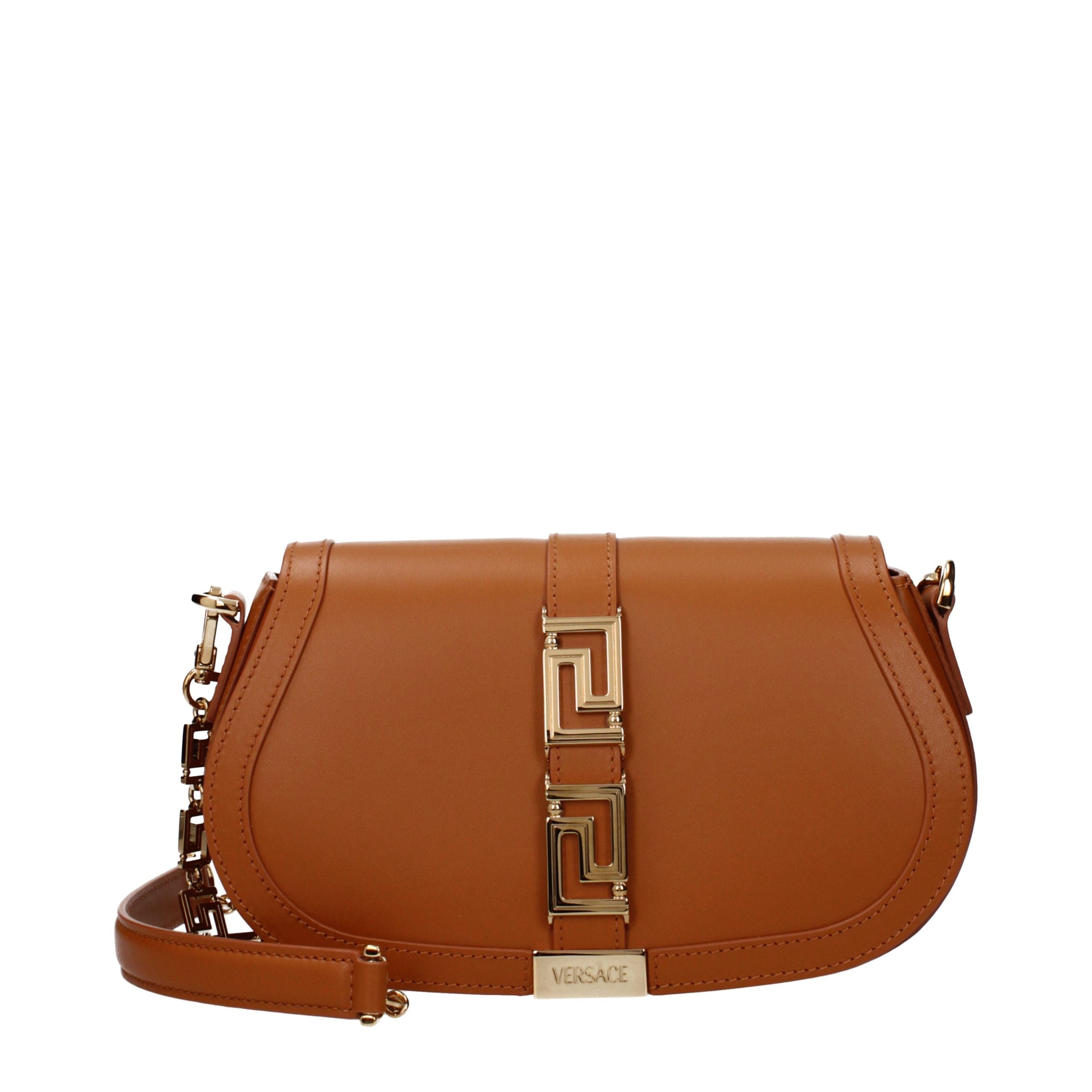 Versace Braune Leder Schultertasche