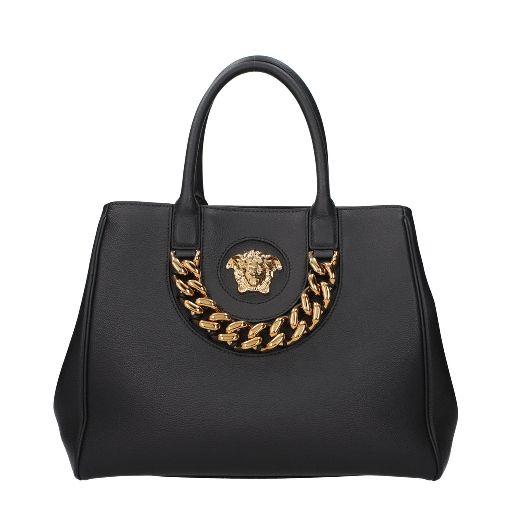 Versace Schwarze Lederhandtasche