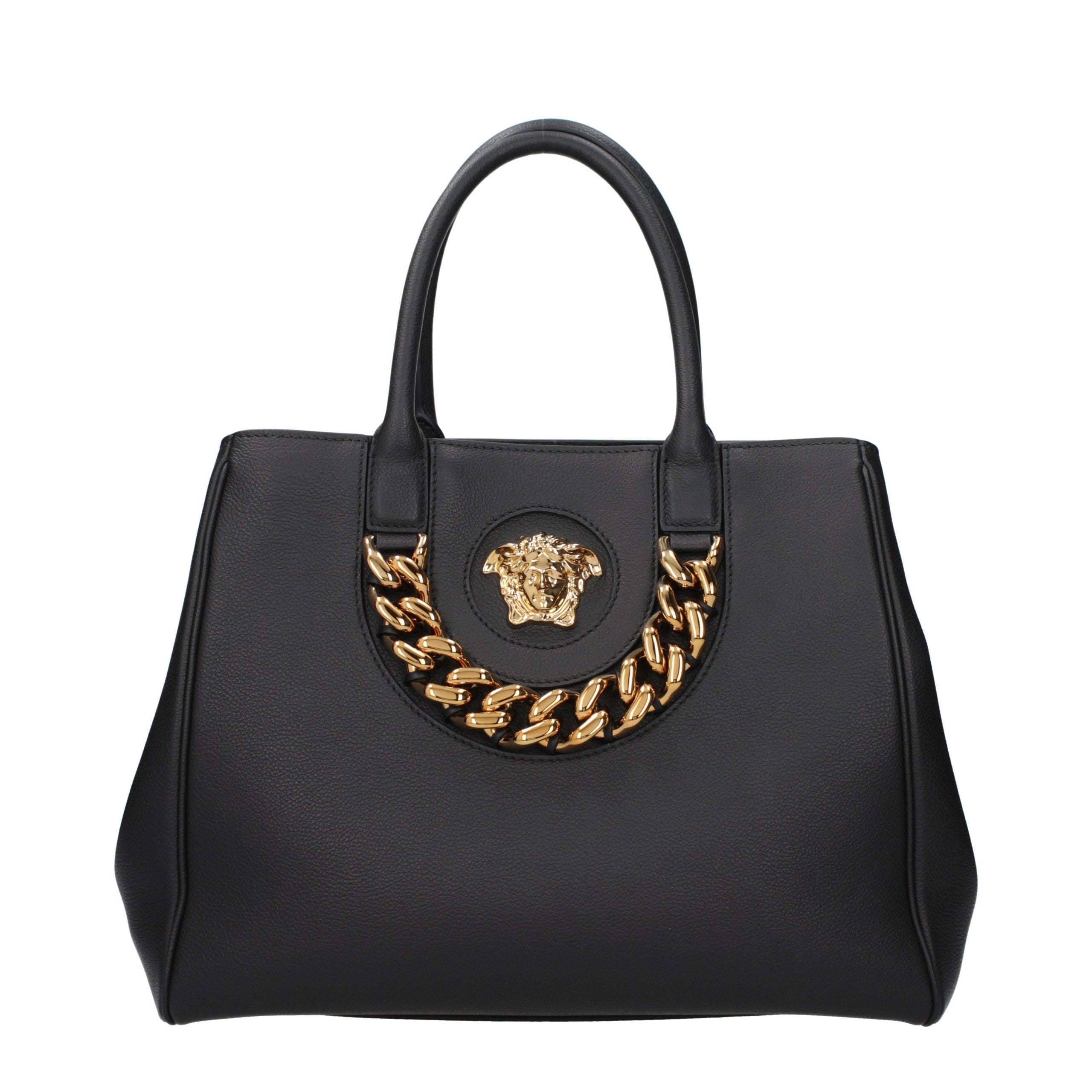Versace Schwarze Lederhandtasche
