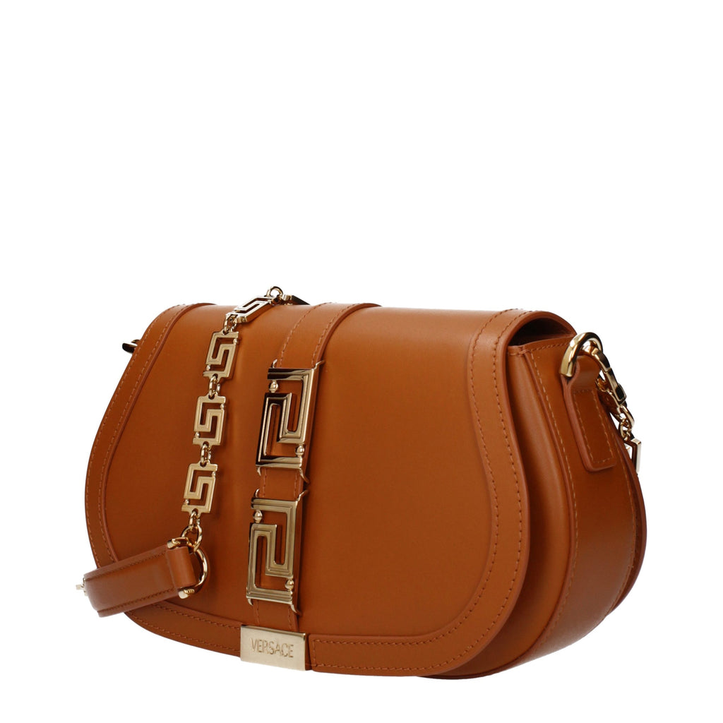 Versace Braune Leder Schultertasche