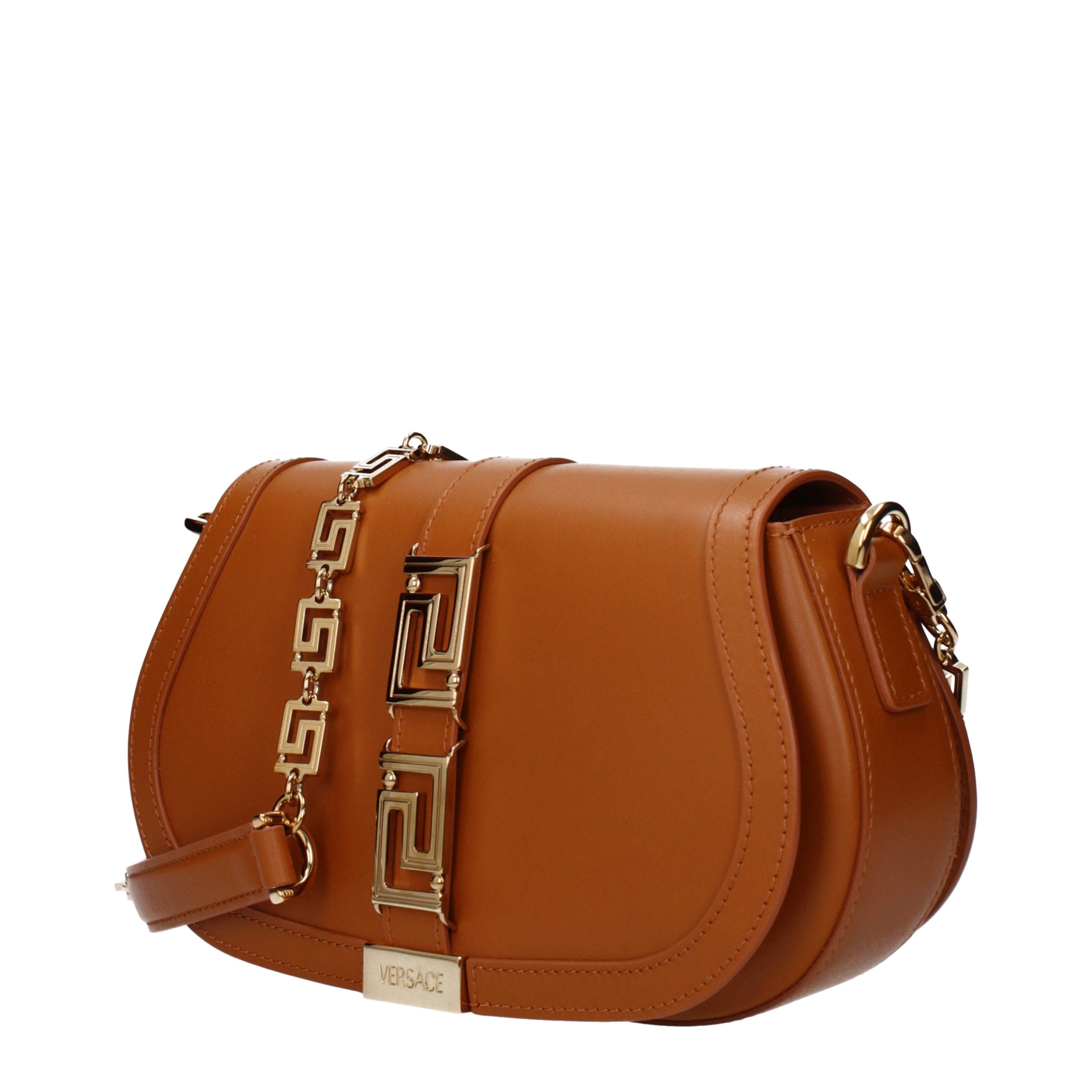 Versace Braune Leder Schultertasche