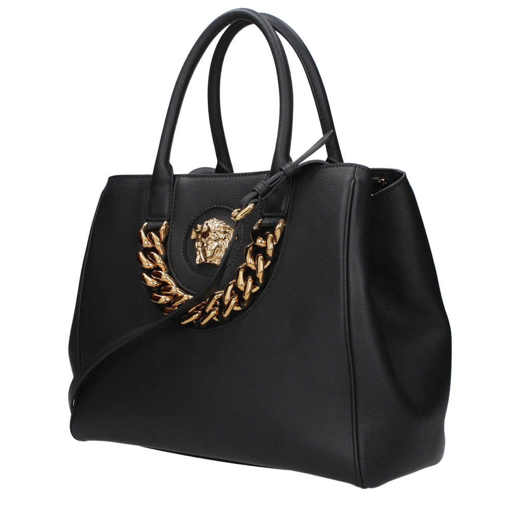 Versace Schwarze Lederhandtasche