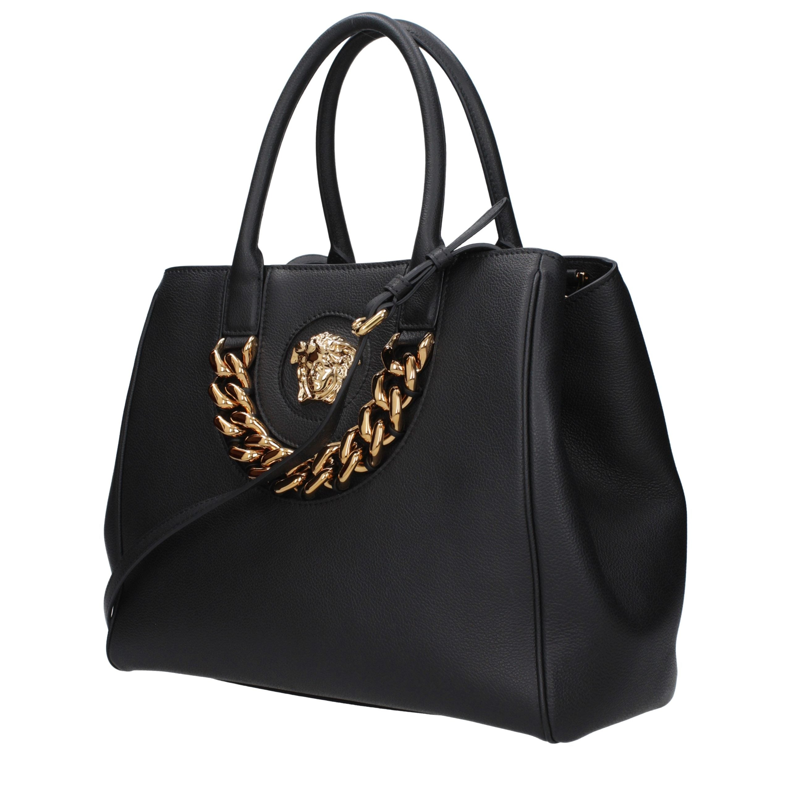 Versace Schwarze Lederhandtasche