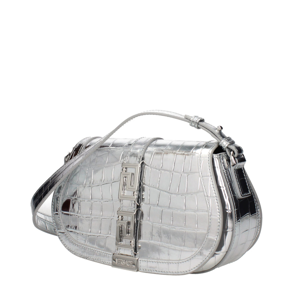 Versace Graue Leder Schultertasche