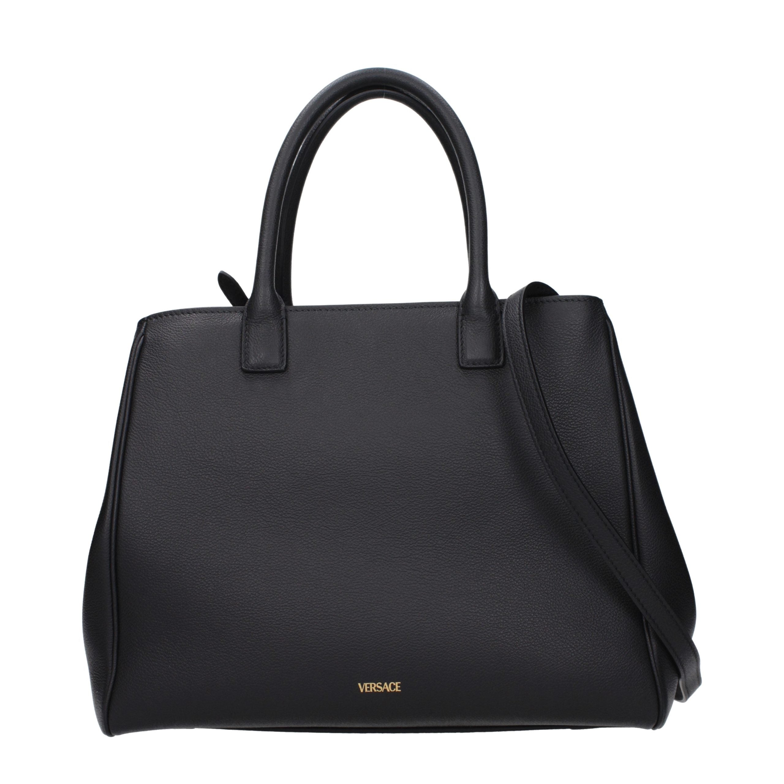 Versace Schwarze Lederhandtasche