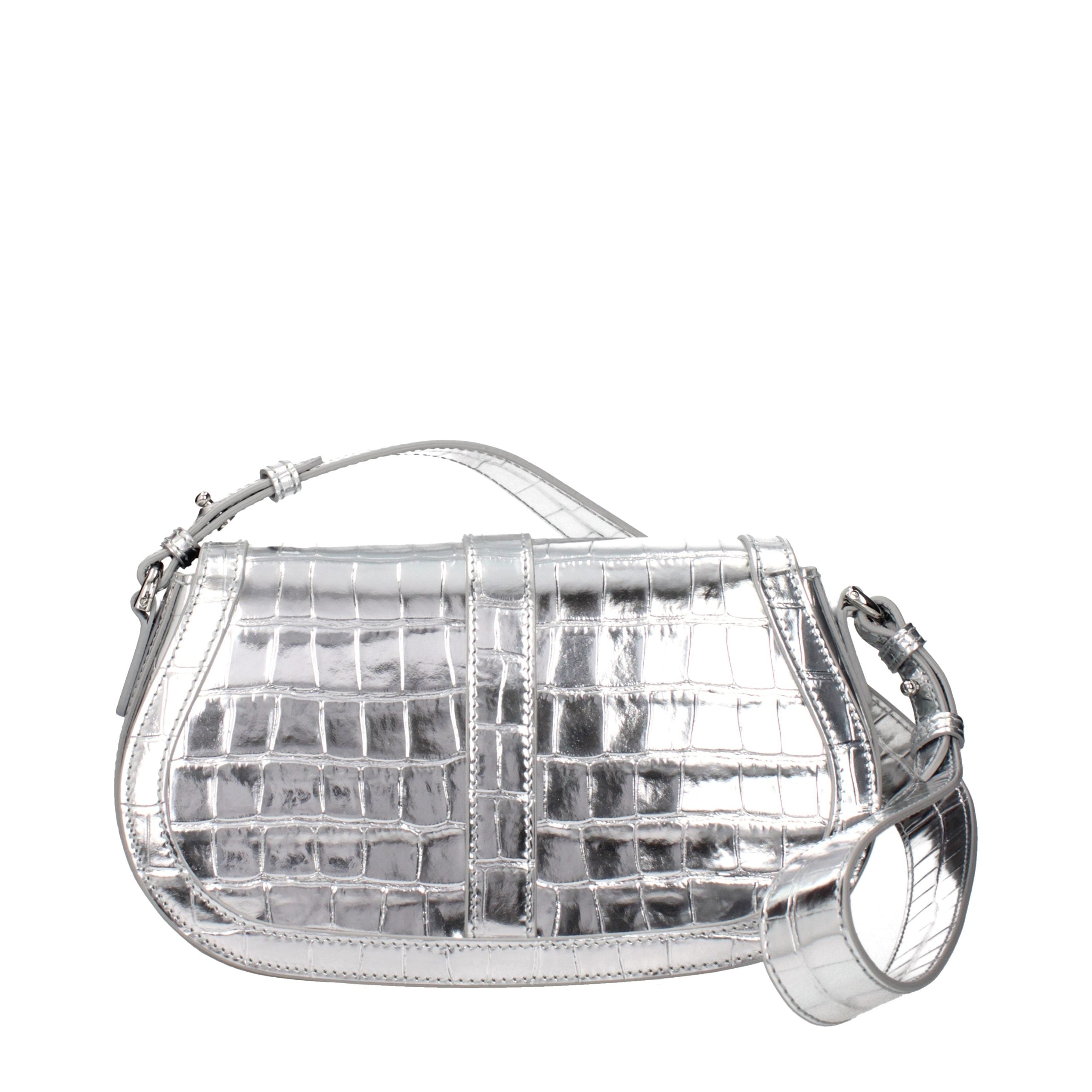 Versace Graue Leder Schultertasche