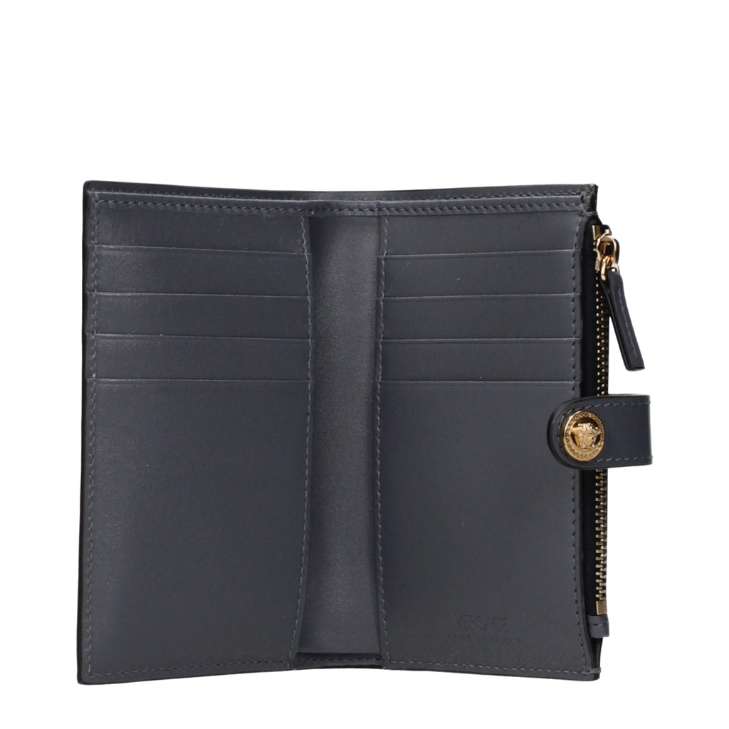 Versace Graue Ledergeldbörse