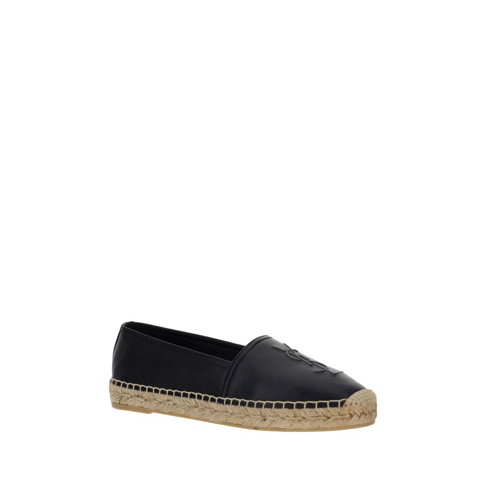 Saint Laurent Schwarze Lammleder-Espadrilles Ovis Aries Aries