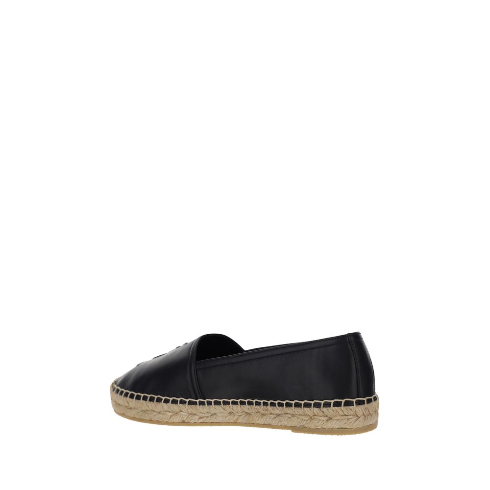 Saint Laurent Schwarze Lammleder-Espadrilles Ovis Aries Aries