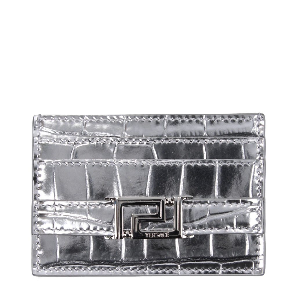 Versace Grauer Kartenhalter aus Leder