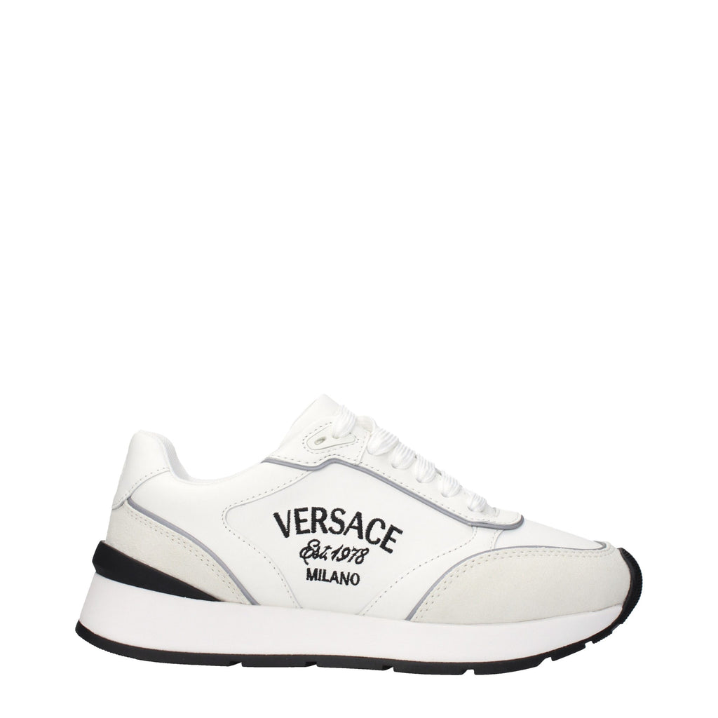 Versace Weiße Low-Top-Sneaker aus Leder