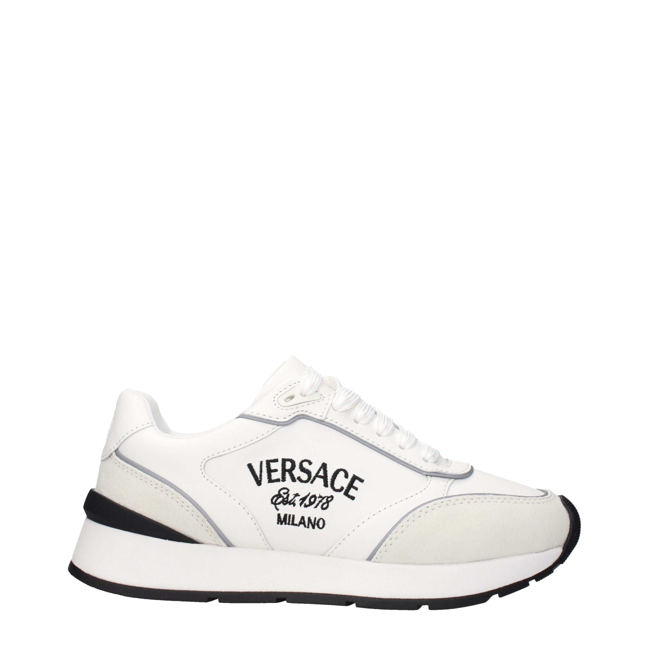 Versace Weiße Low-Top-Sneaker aus Leder