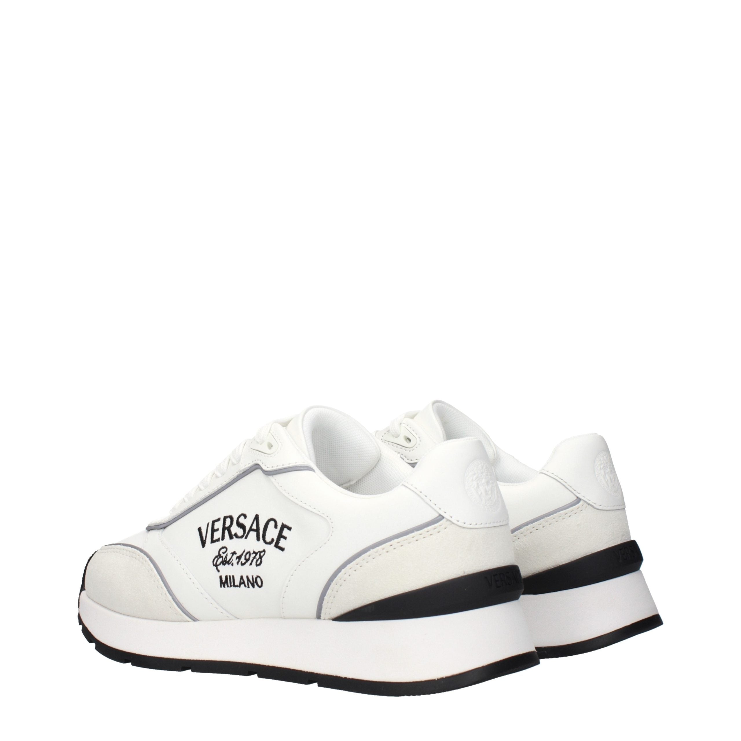 Versace Weiße Low-Top-Sneaker aus Leder