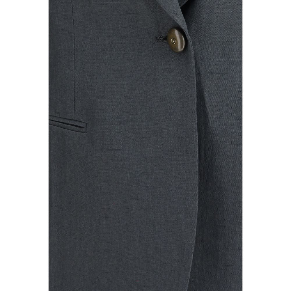 Giorgio Armani Braune Leinenjacke und Mantel