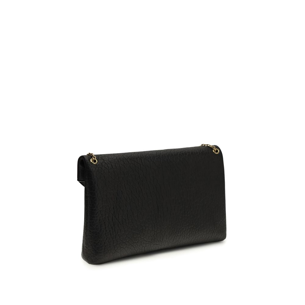 Saint Laurent Schwarze Lammleder Schultertasche Ovis Aries Aries