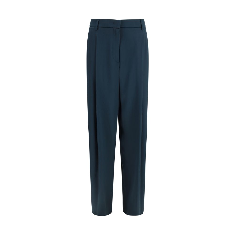 Giorgio Armani Blaue Seidenhose für die Freizeit