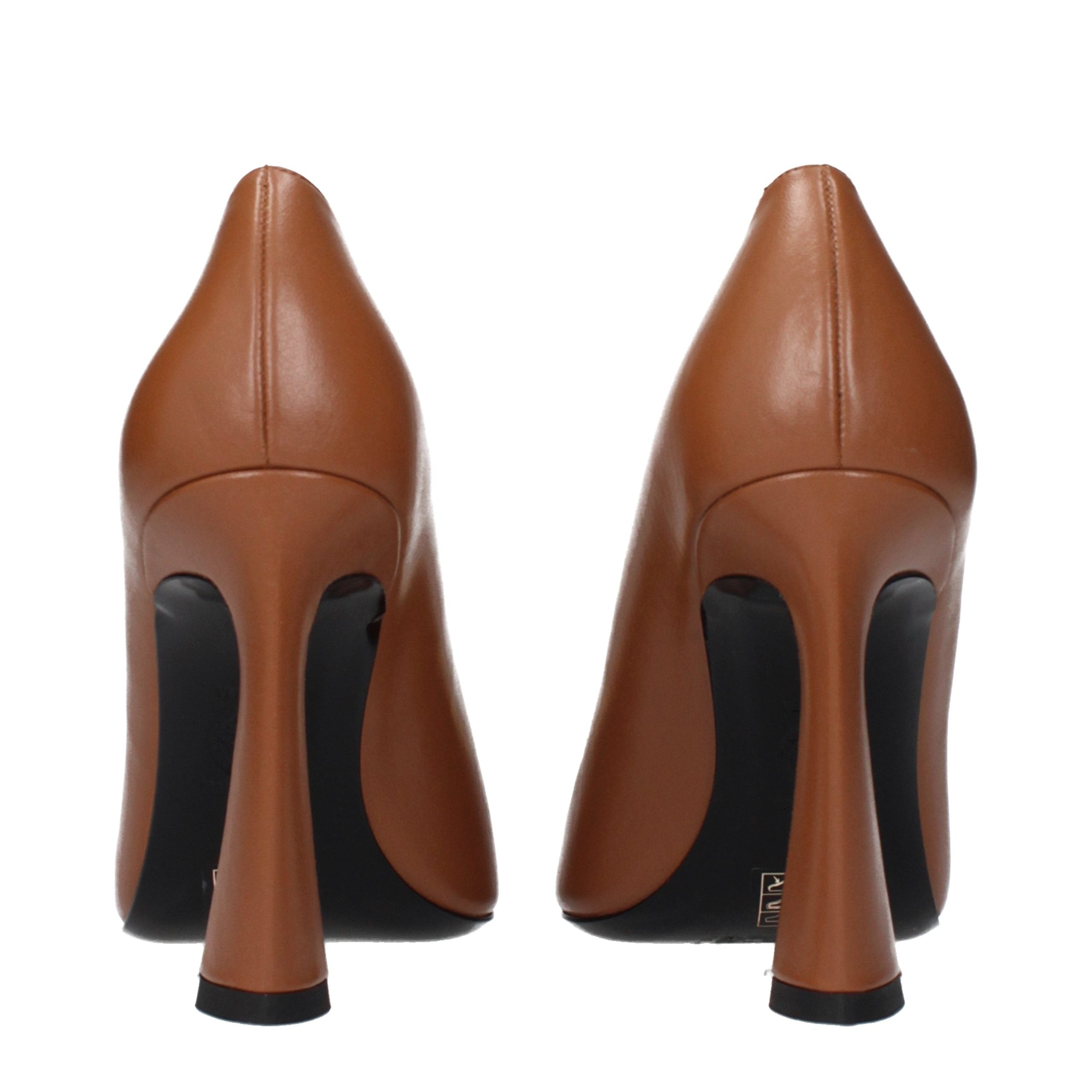 Versace Braune Leder Pumps mit hohem Absatz