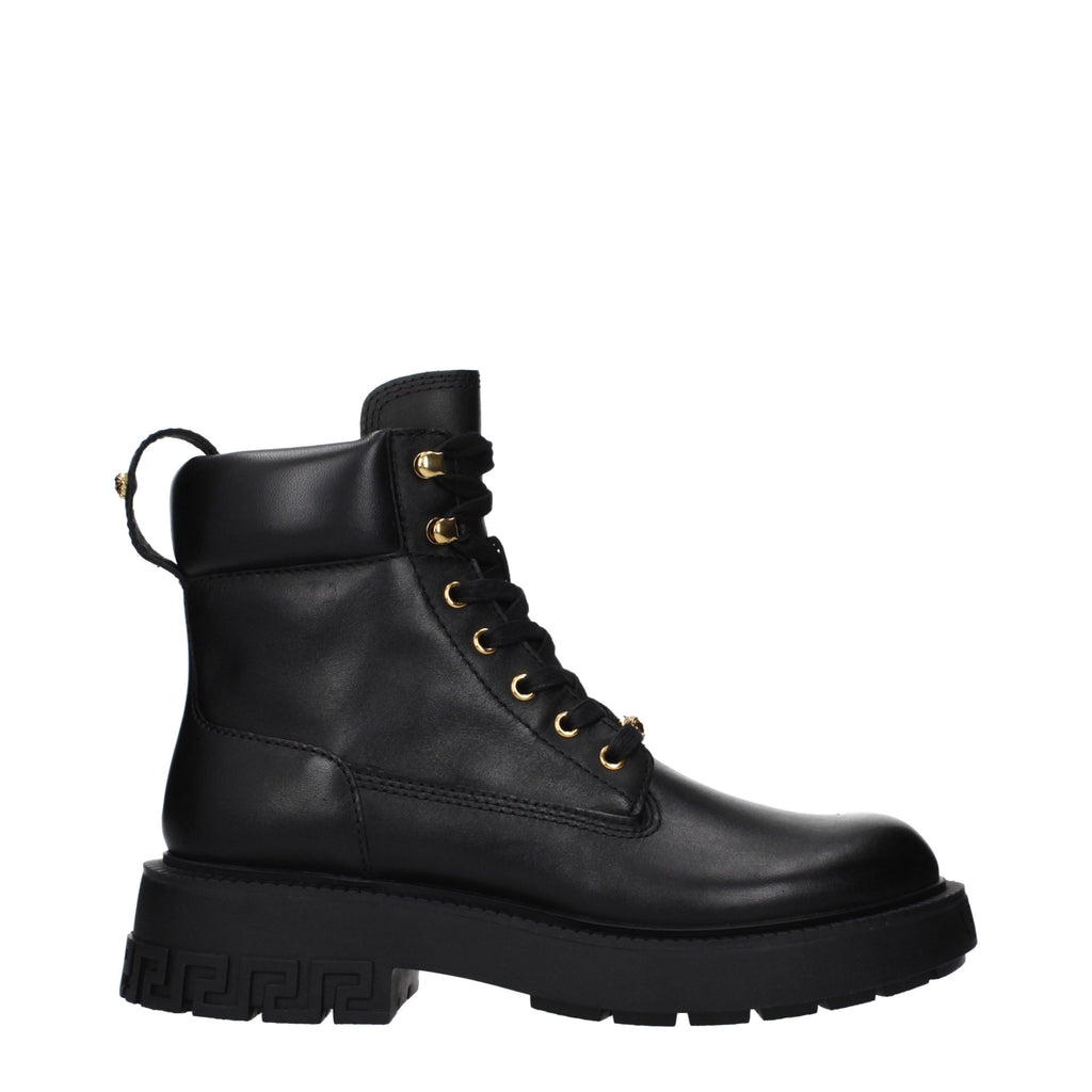 Versace Schwarze Leder-Stiefeletten
