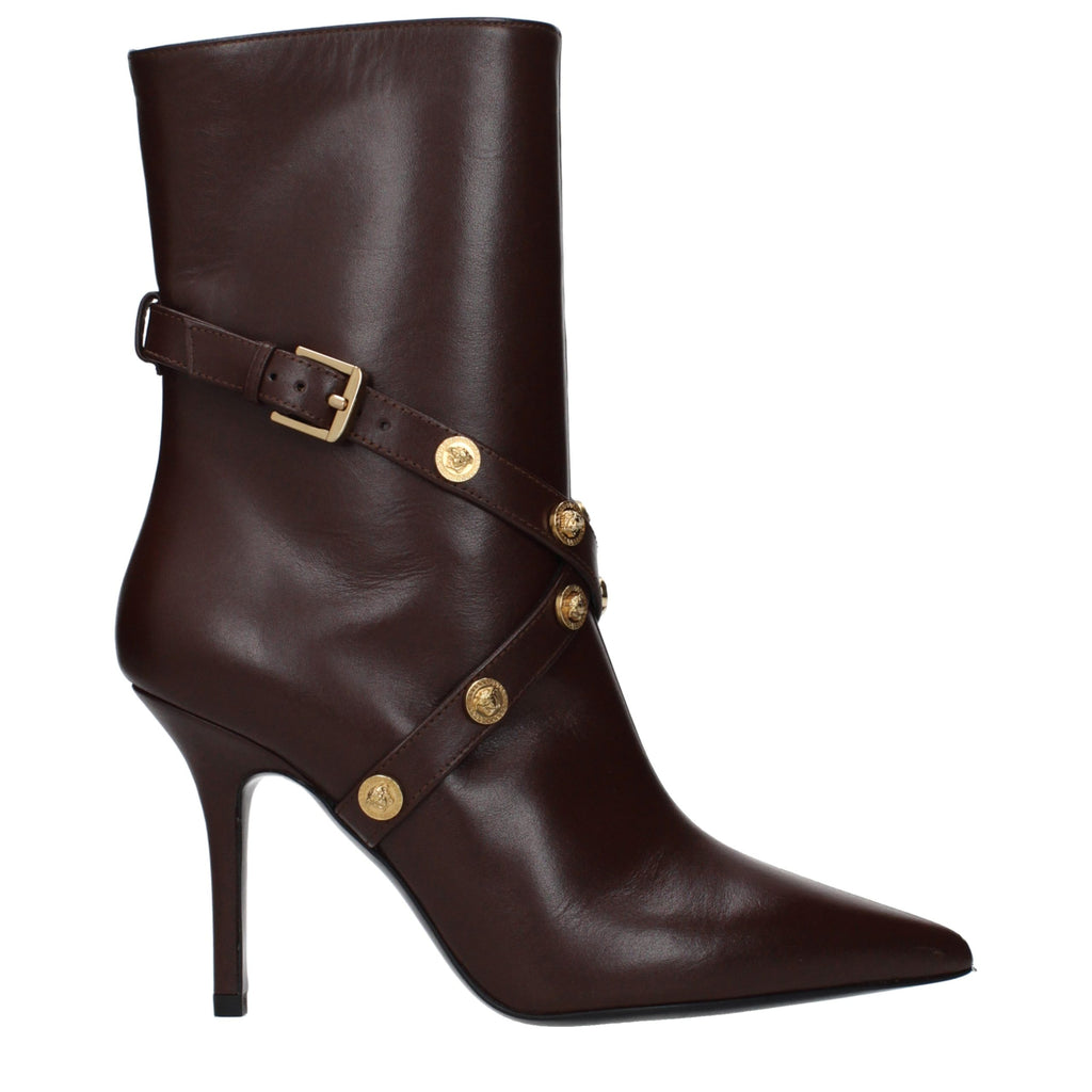 Versace Braune Leder-Stiefeletten
