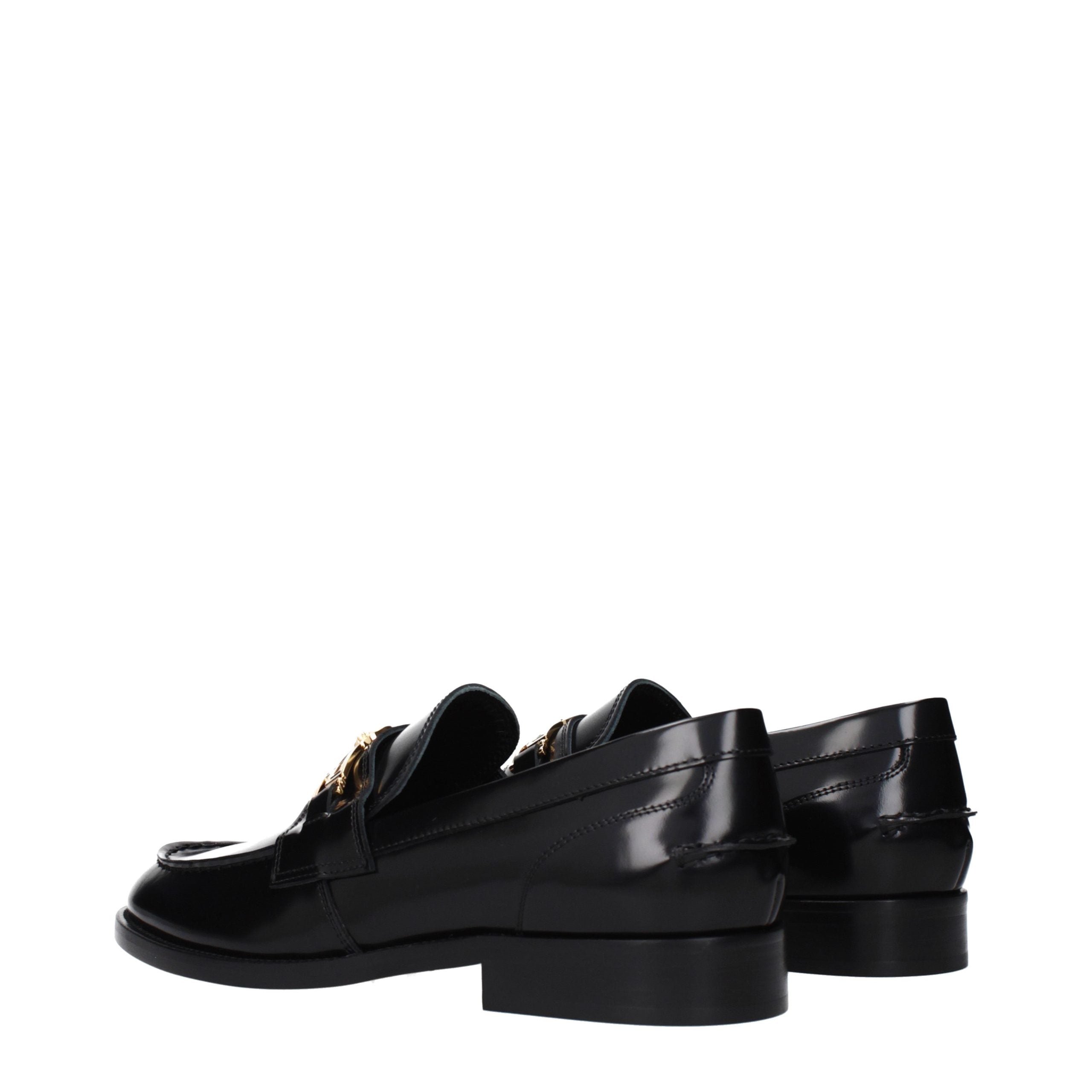 Versace Schwarze Loafer aus Leder zum Hineinschlüpfen