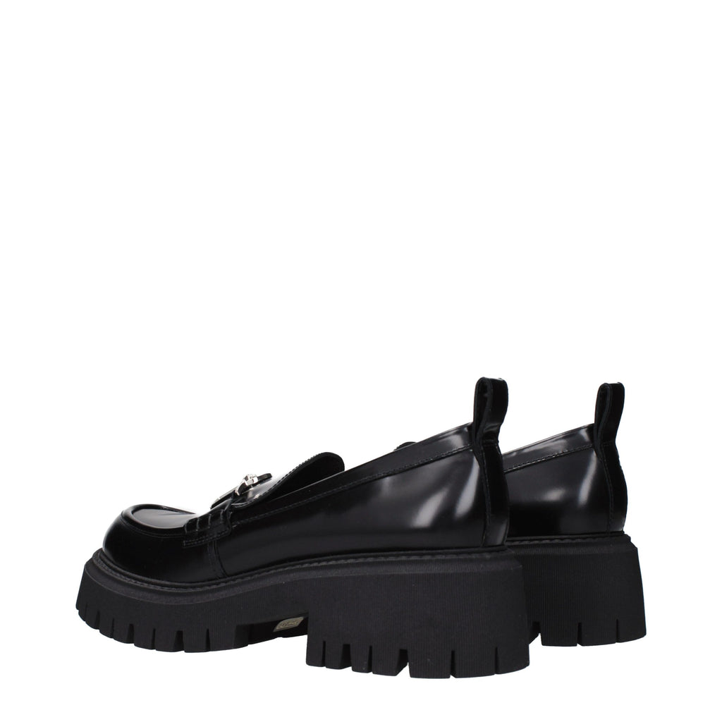 Versace Schwarze Leder Plateaulofers