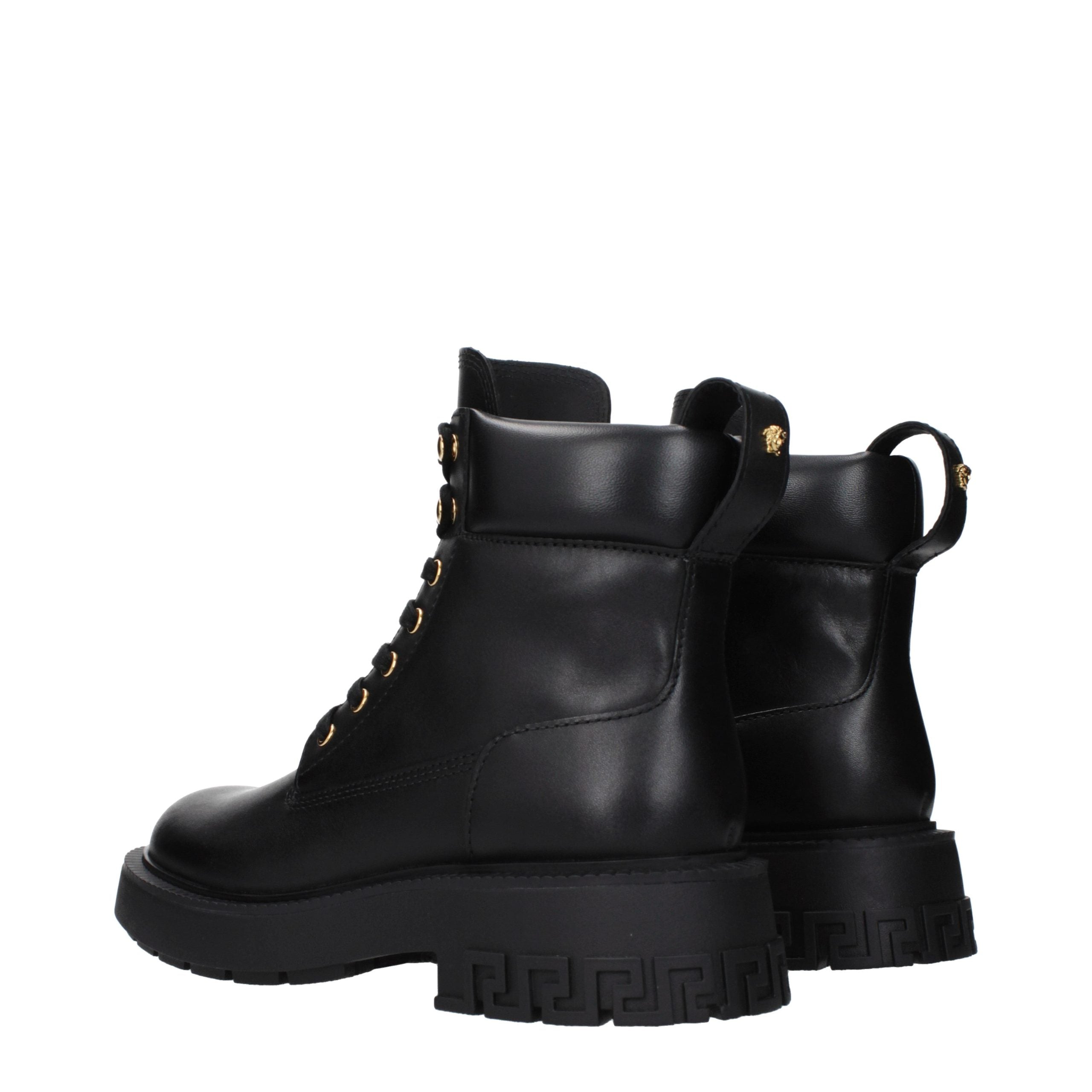 Versace Schwarze Leder-Stiefeletten