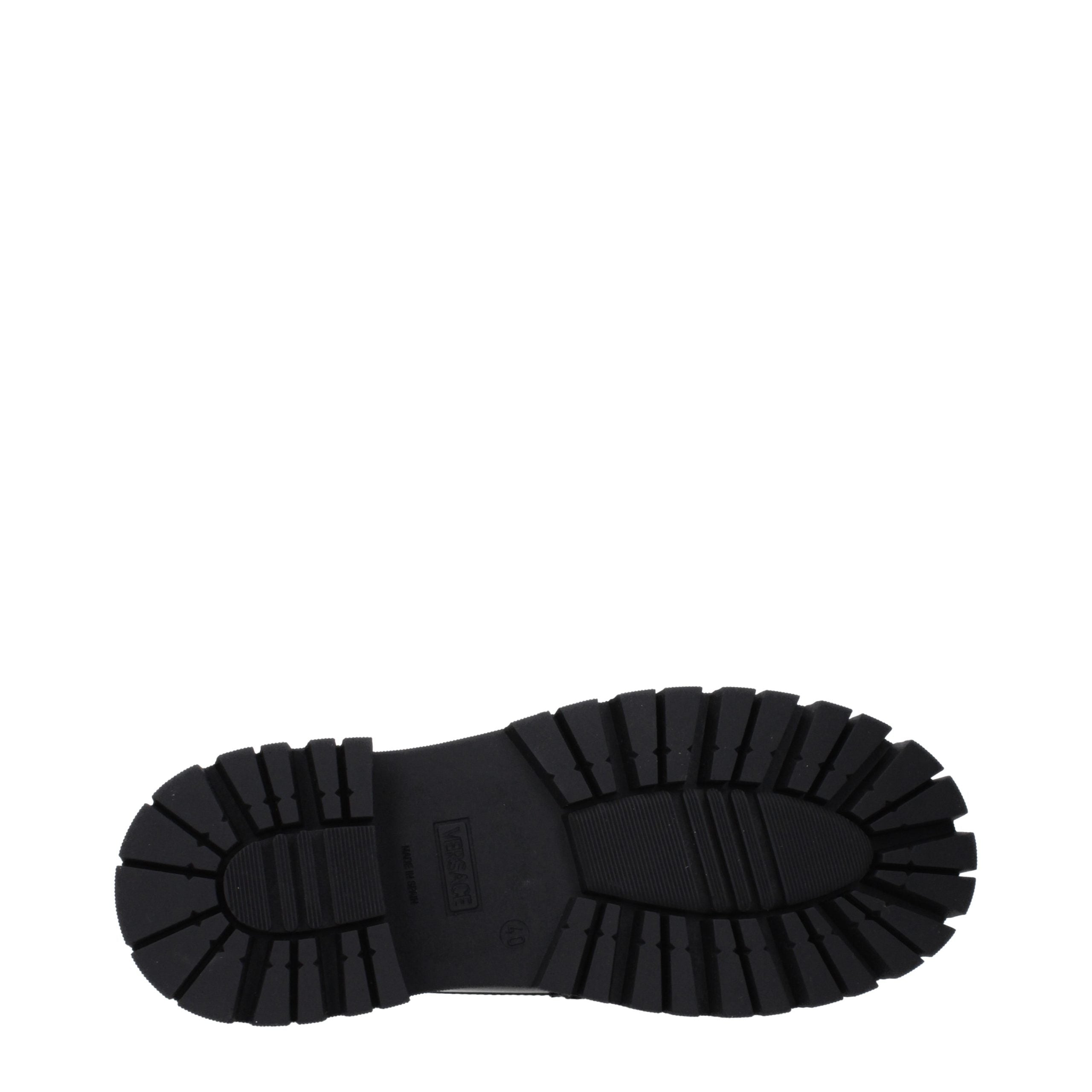 Versace Schwarze Leder Plateaulofers