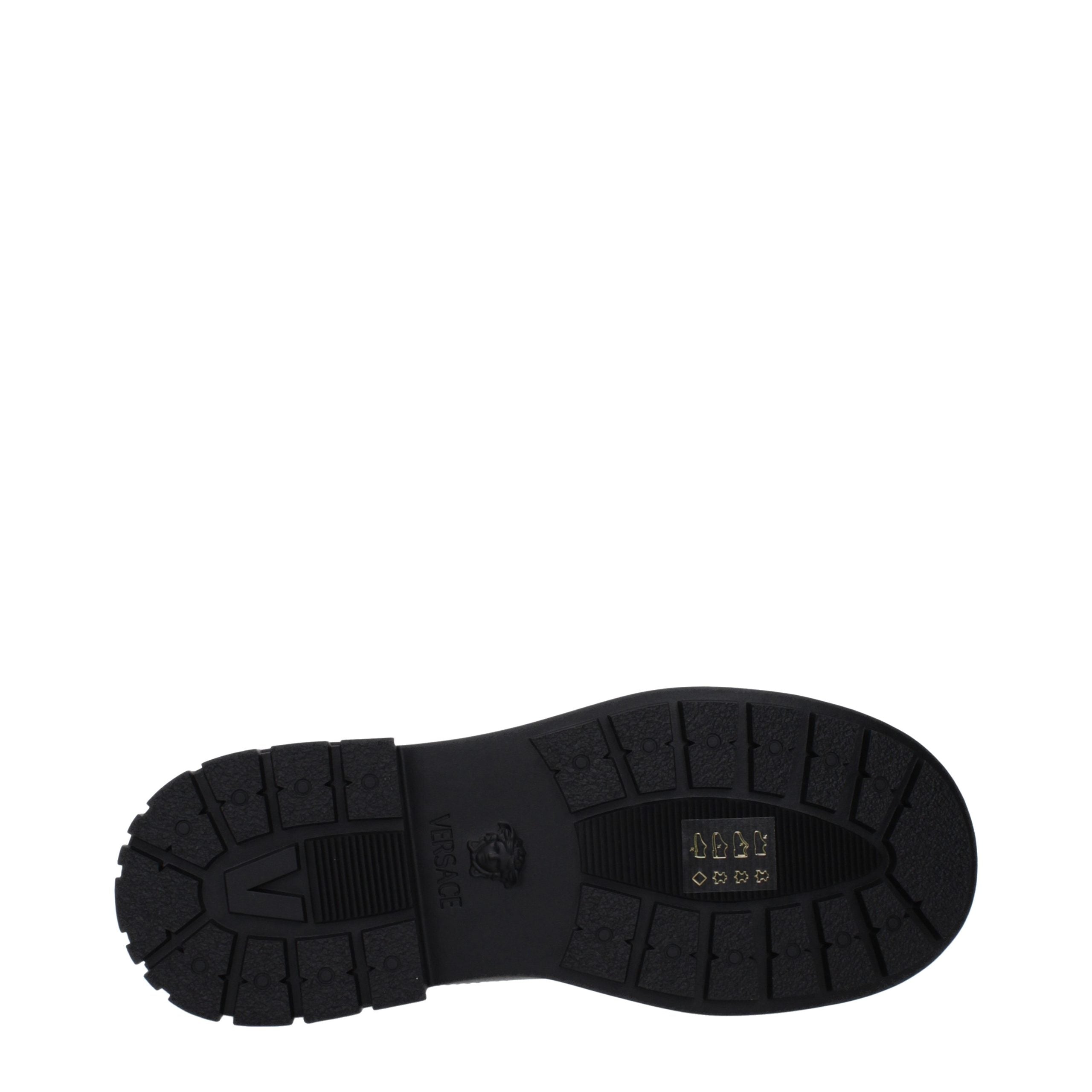 Versace Schwarze Leder-Stiefeletten