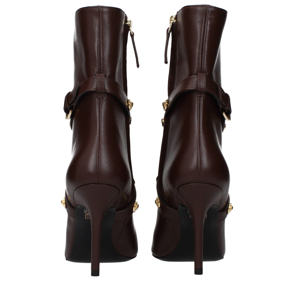 Versace Braune Leder-Stiefeletten