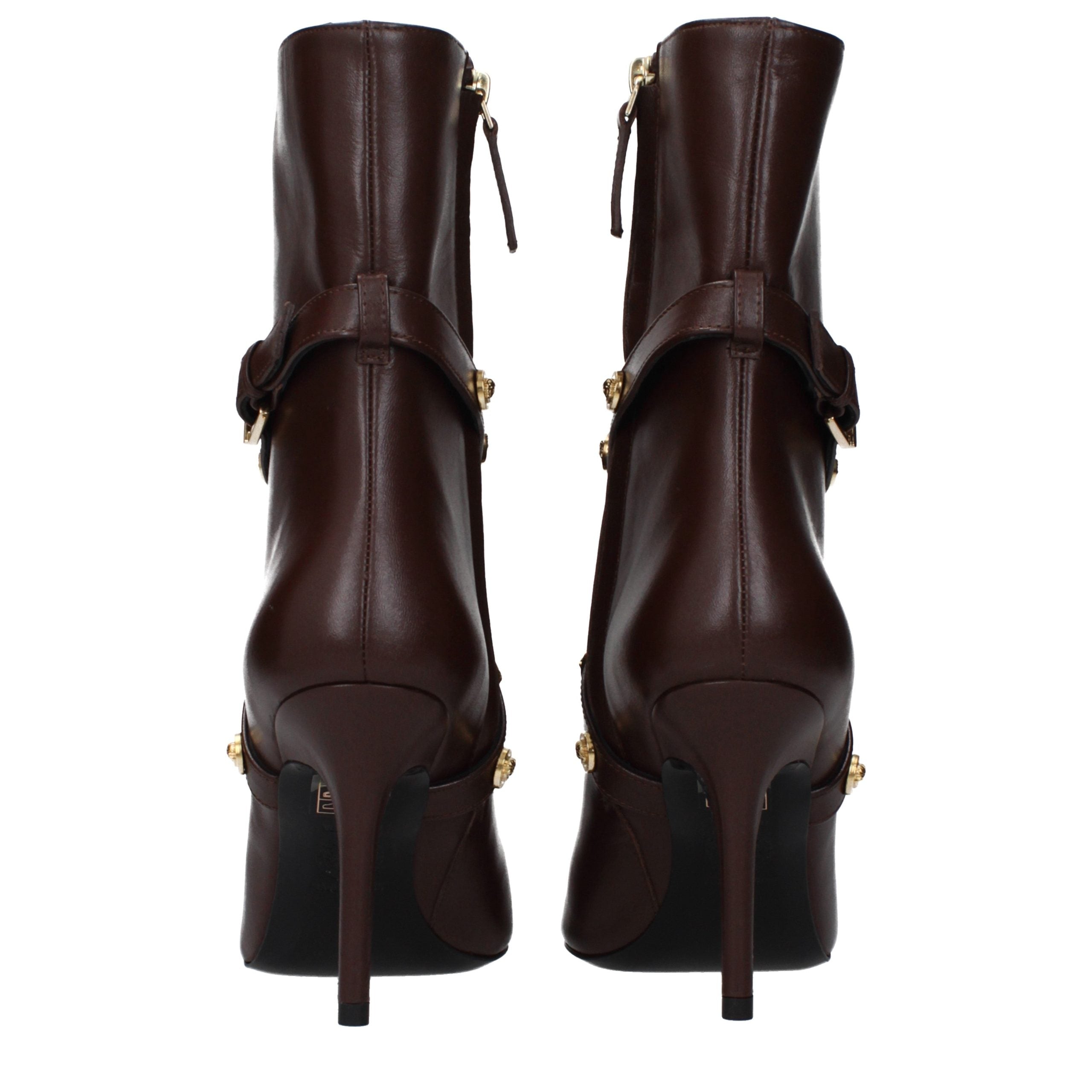 Versace Braune Leder-Stiefeletten
