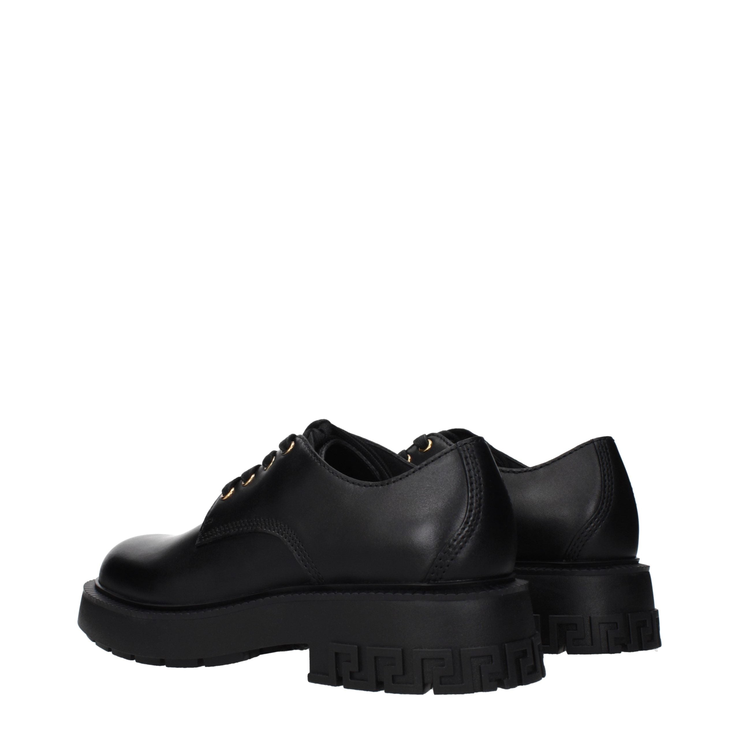 Versace Schwarze Oxford- und Derby-Schuhe aus Leder