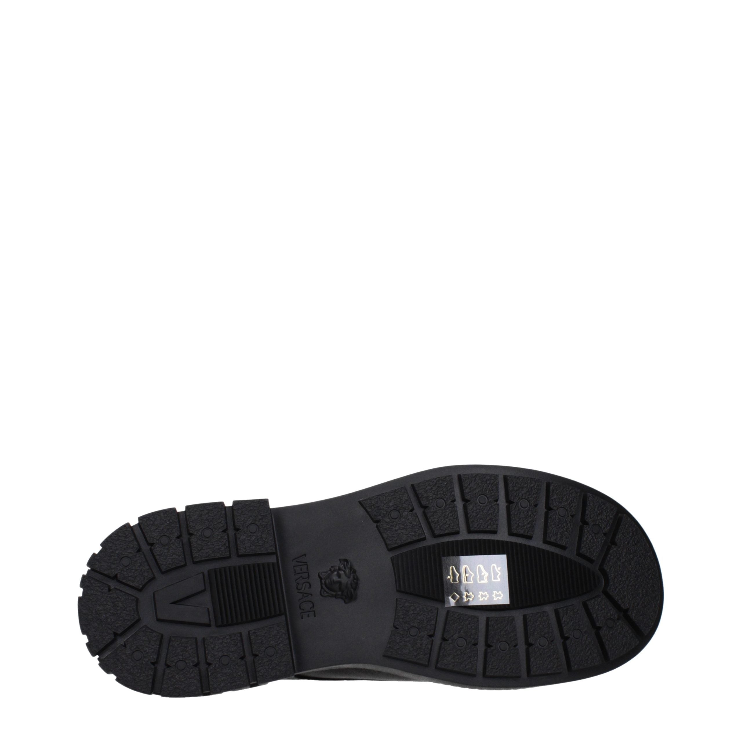 Versace Schwarze Oxford- und Derby-Schuhe aus Leder